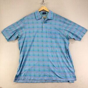 Como Sport Polo Shirt Men's XXL Blue Short Sleeve Double Mercerized Cotton ITALY
